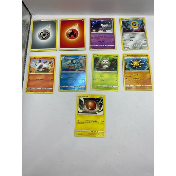 Pokemon Cards Lot of 9 Cards Voltorb Rowlet Solrock - Picture 1 of 4